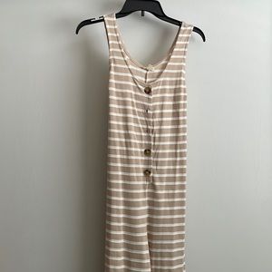 Never worn! Cream and white jumpsuit with working buttons
